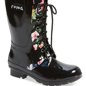 Roma Epaga' Floral Rain Boot size 8
